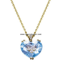 Chopard So Happy Blue Stone Heart 3 Floating Diamonds Yellow 78