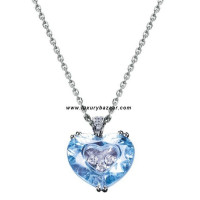 Chopard So Happy Blue Stone Heart 3 Floating Diamonds White 82