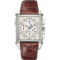 Girard Perregaux Watch Vintage 1945 King Size Chronograph GMT (WG/ White / Leather)