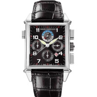 Girard Perregaux Watch Vintage 1945 King Size Chronograph GMT (WG / Black / Leather)