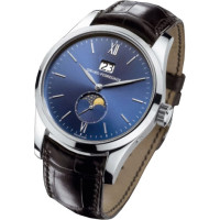 Girard Perregaux Watch Classique Elegance Large Date (WG / Blue / Leather)