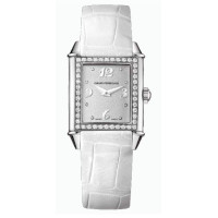 Girard Perregaux Watch Vintage 1945 Lady (SS-Diamonds / Silver / Leather)