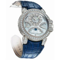 Harry Winston Watch Ocean Chrono (WG_Diamonds / Blue Leather)