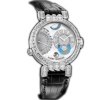 Harry Winston Watch Excenter Timezone (WG_Diamonds / Leather)
