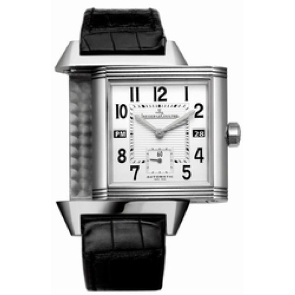 Jaeger LeCoultre Watch Jaeger LeCoultre Reverso Squadra Hometime (SS / Silver / Leather)