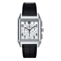 Jaeger LeCoultre Watch Jaeger LeCoultre Reverso Squadra Chronograph GMT (SS / Silver / Leather)