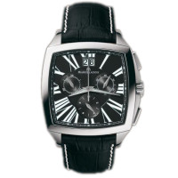 Maurice Lacroix Watch Miros Coussin Chronographe (SS / Black / Leather)