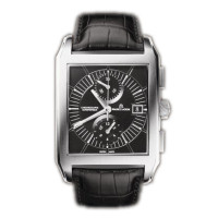 Maurice Lacroix Watch Pontos Rectangulaire Chronographe (SS / Black / Leather)