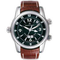 Maurice Lacroix watches Reveil Globe (SS / Black / Leather)