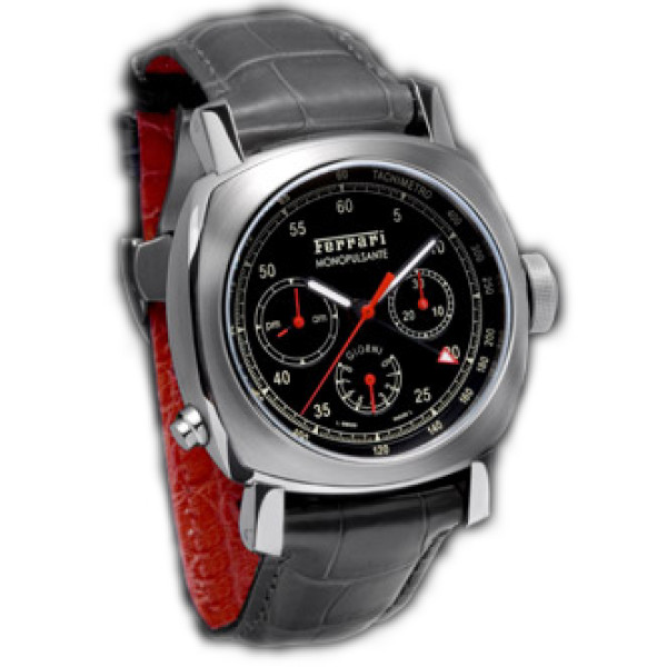 Officine Panerai Watch Ferrari GT 8 Days Chrono Monopulsante GMT (SS / Black / Leather)