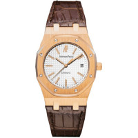 Audemars Piguet watches Royal Oak Date (RG / Black / Leather)