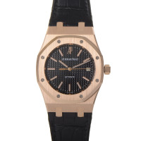 Audemars Piguet Watch Royal Oak Date (PG / Black / Black Leather)