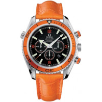 Omega Watch Omega Planet Ocean Chronograph (Steel / Orange / Leather)