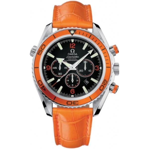 Omega watches Omega  Planet Ocean Chronograph (Steel / Orange / Leather)