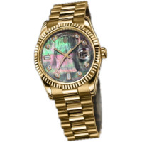 Rolex watches Day-Date 36mm President Yellow Gold - Fluted Bezel dark mother of pearl dial Rolex watches Day-Date 36mm President Yellow Gold - Fluted Bezel dark mother of pearl dial