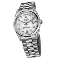 Rolex Watch Day-Date 36mm President Platinum - Domed Bezel Case Diamond