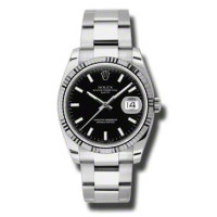 Rolex Watch Date 34mm Fluted Bezel - Oyster Bracelet