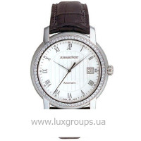 Audemars Piguet Watch Jules Audemars Date (WG-Diamonds / Silver / Leather)