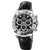 Rolex watches Daytona White Gold - Leather Strap Black Diamond Dial Rolex watches Daytona White Gold - Leather Strap Black Diamond Dial