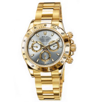 Rolex Watch Daytona Yellow Gold - Oysterlock Bracelet Grey Dial