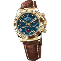 Rolex Watch Cosmograph Daytona Yellow Gold - Leather Strap Blue Dial Rolex Watch Cosmograph Daytona Yellow Gold - Leather Strap Blue Dial