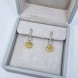 Сережки з діамантами Fancy Yellow, біле золото.