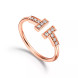 Кільце Tiffany T Wire, рожеве золото, діаманти