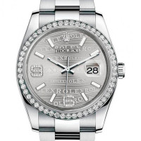 Rolex Datejust 36 Diamonds Rhodium Waves Dial