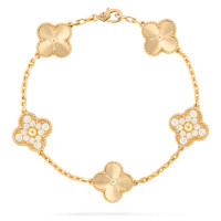 Браслет Van Cleef & Arpels Vintage Alhambra, жовте золото, діаманти