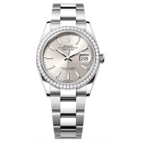 Rolex Datejust 36 Silver Diamonds Oyster