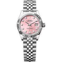 Rolex Lady-Datejust 28 Steel WG Pink Diamond-set dial Jubilee