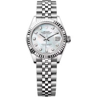 Rolex Lady-Datejust 28 Steel WG Mother-of-pearl Diamond-set dial Jubilee