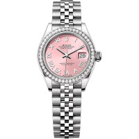 Rolex Lady-Datejust 28 Steel WG Diamonds Pink Jubilee