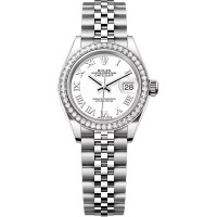 Rolex Lady-Datejust 28 Steel WG Diamonds White Jubilee