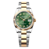 Rolex Datejust 36 Steel YG Olive-green Oyster