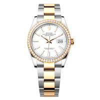 Rolex Datejust 36 Steel YG Diamonds White Oyster