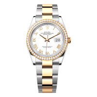 Rolex Datejust 36 Steel YG Diamonds White Oyster