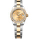 Rolex Lady-Datejust 28 Steel YG Diamonds Champagne Diamond-set dial Oyster