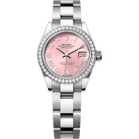 Rolex Lady-Datejust 28 Steel WG Diamonds Pink Oyster