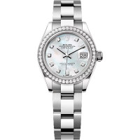Rolex Lady-Datejust 28 Steel WG Diamonds Mother-of-pearl Diamond-set dial Oyster