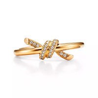 Каблучка Tiffany Knot, жовте золото, діаманти