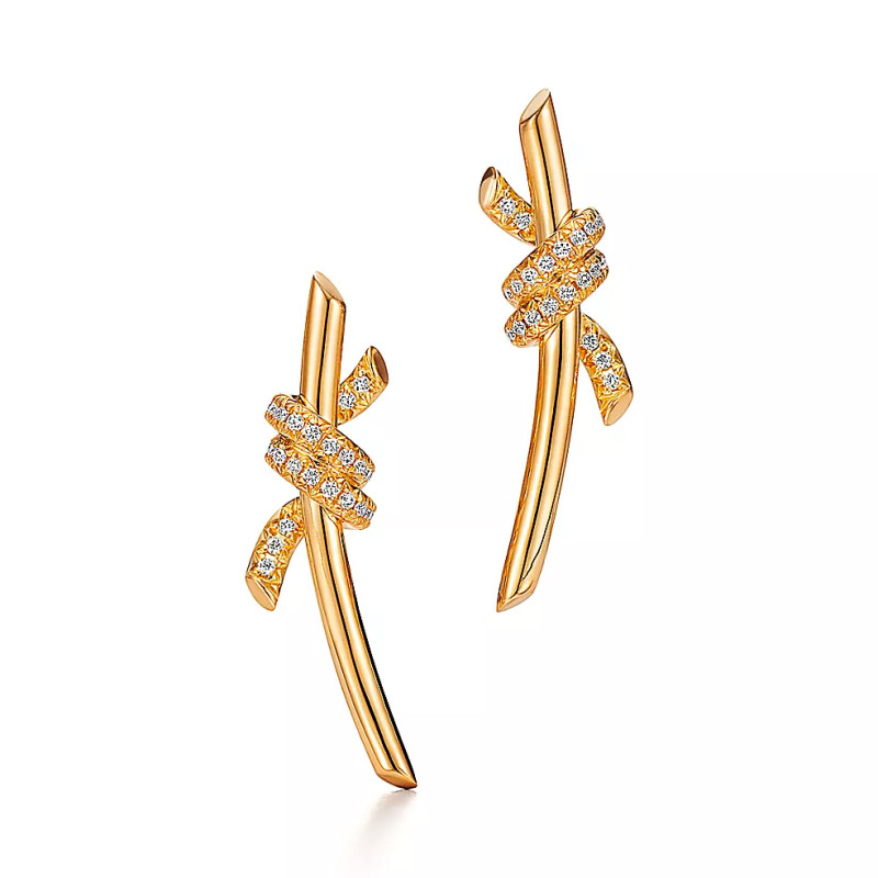 Серьги Tiffany Knot, желтое золото, бриллианты