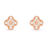 Серьги Van Cleef & Arpels Vintage Alhambra, розовое золото, бриллианты