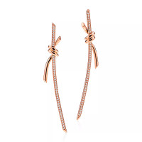 Сережки Tiffany Knot, рожеве золото, діаманти.
