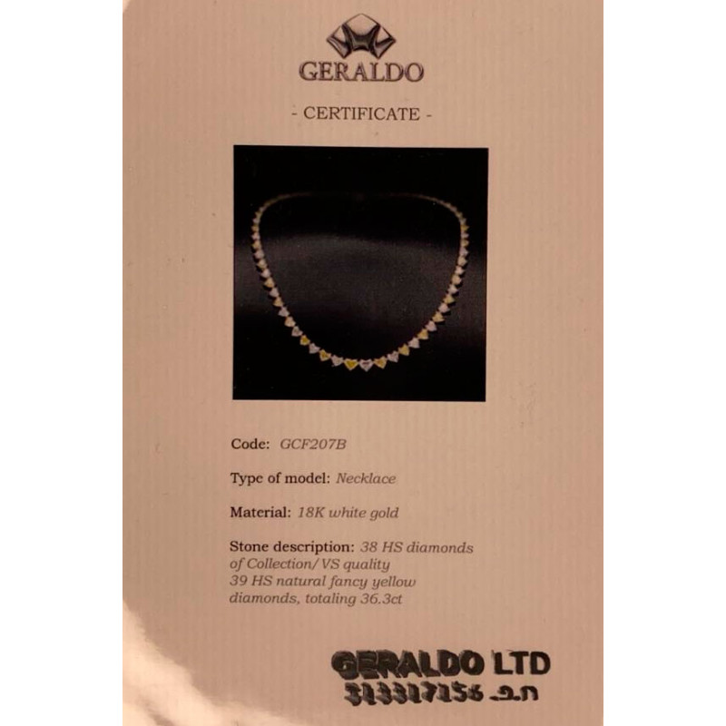 Колье Geraldo, белое золото, желтые и белые бриллианты