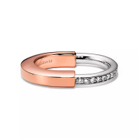 Кольцо Tiffany Lock, белое, розовое золото, бриллианты