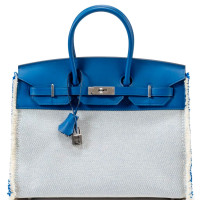 Сумка Hermes BIRKIN 35 FRAY FRAY BLEU FRANCE PHW Сумка Hermes BIRKIN 35 FRAY FRAY BLEU FRANCE PHW