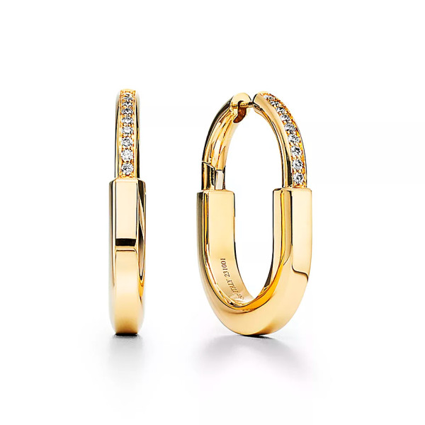 Серьги Tiffany Lock, желтое золото, бриллианты