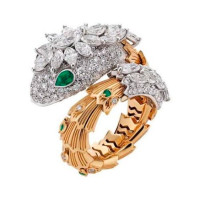 Кольцо Bvlgari Serpenti, розове золото, бриллианти