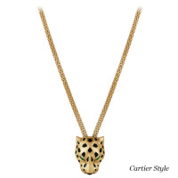 Колье Panthere de Cartier, желтое золото, бриллианты, оникс